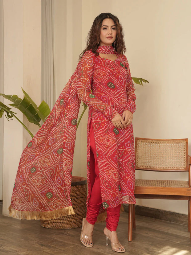 Rose Bandhani Suit Set