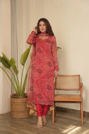 Rose Bandhani Suit Set