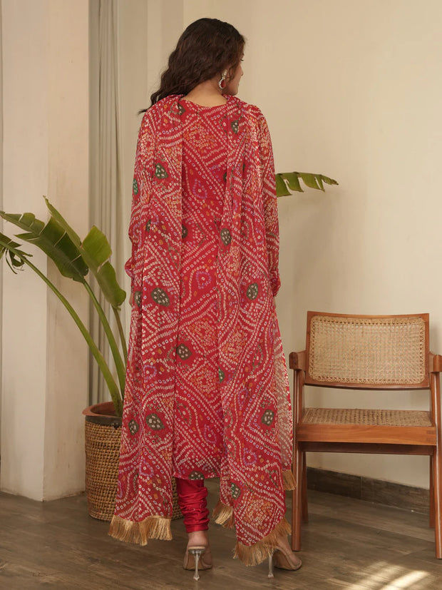 Rose Bandhani Suit Set