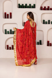 GULABI BANDHEJ SUIT SET