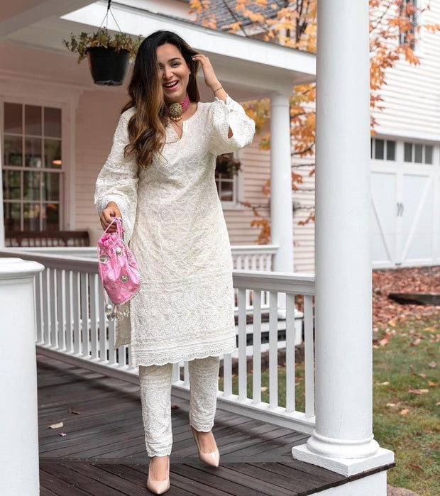 Ivory Embroidered Co-Ord Set