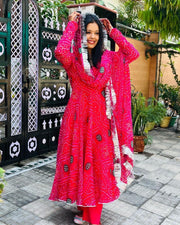 Barkha Anakali  Bandhani Set