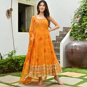 Yellow Bandhani Suit Set