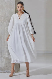 Pure White Cotton Dress