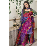 Multi-Color Bandhani Sharara Set