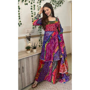 Multi-Color Bandhani Sharara Set