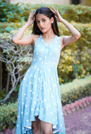 BLIZZARD BLUE HIGH LOW DRESS - Piirona