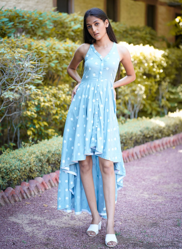 BLIZZARD BLUE HIGH LOW DRESS - Piirona