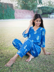 BLUE PEARL NIGHTWEAR - Piirona