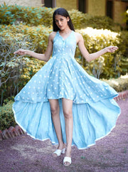 BLIZZARD BLUE HIGH LOW DRESS - Piirona