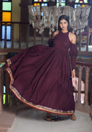 WINE BERRY ANARKALI DRESS