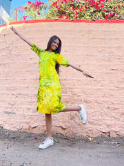 Green Tie-Dye Dress