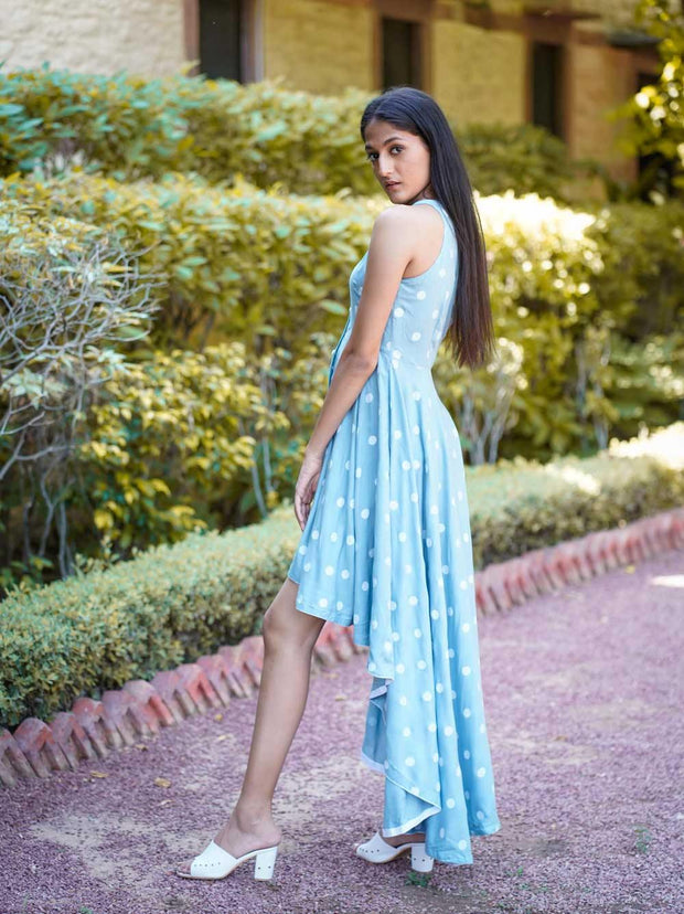 BLIZZARD BLUE HIGH LOW DRESS - Piirona