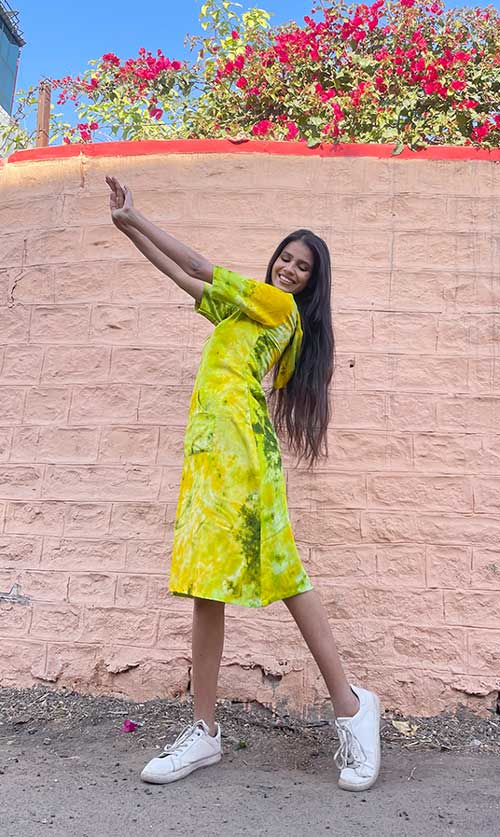 Green Tie-Dye Dress