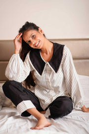 BLACK AND WHITE STRIPED NIGHTWEAR - Piirona