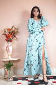 BUTTERFLY BLUE COTTON DRESS - Piirona