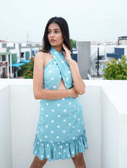 Baby Blue Polka Dress