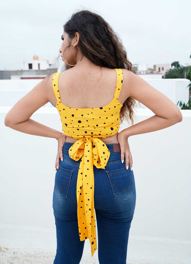 Daffodil Polka Dot Top