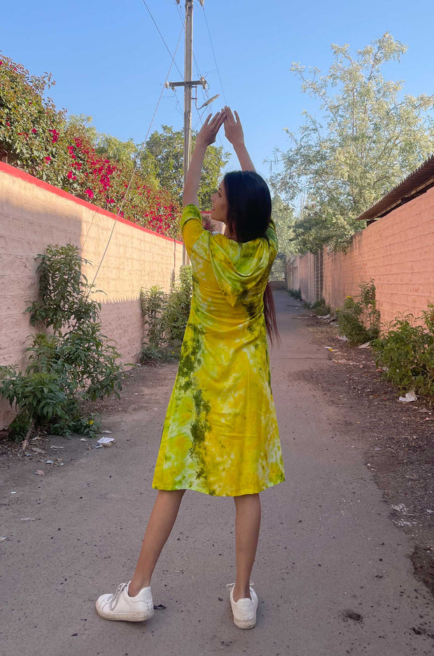 Green Tie-Dye Dress