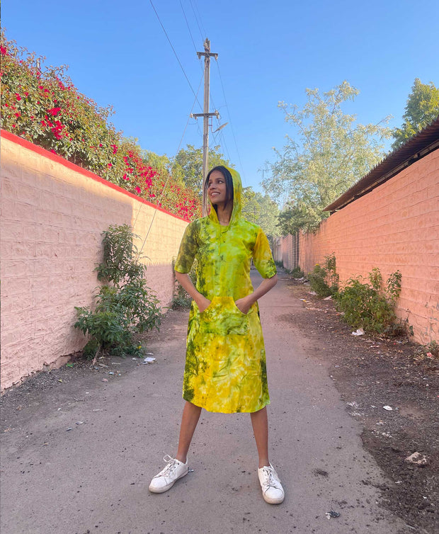 Green Tie-Dye Dress